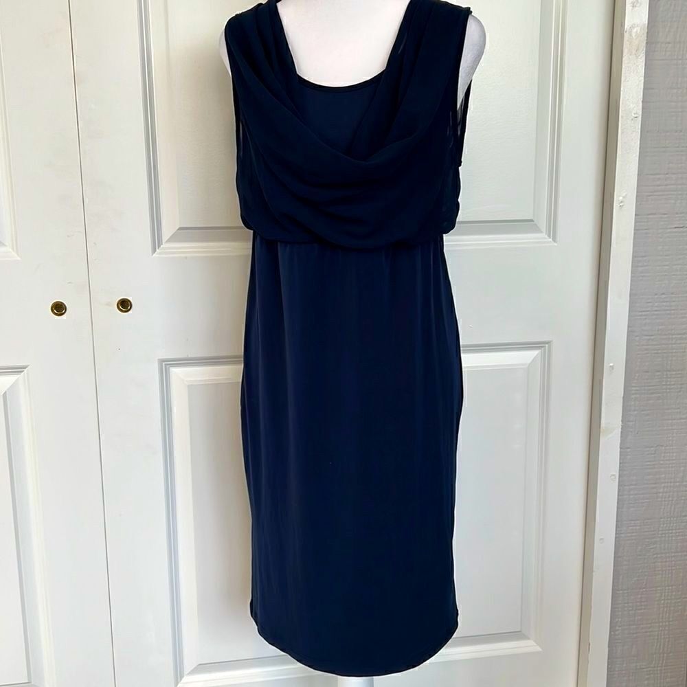 💫 💫 NWT HPX2 🌟 Mama - Licious, Navy Blue dress/sheer overlay,  “M” maternity 💫 💫